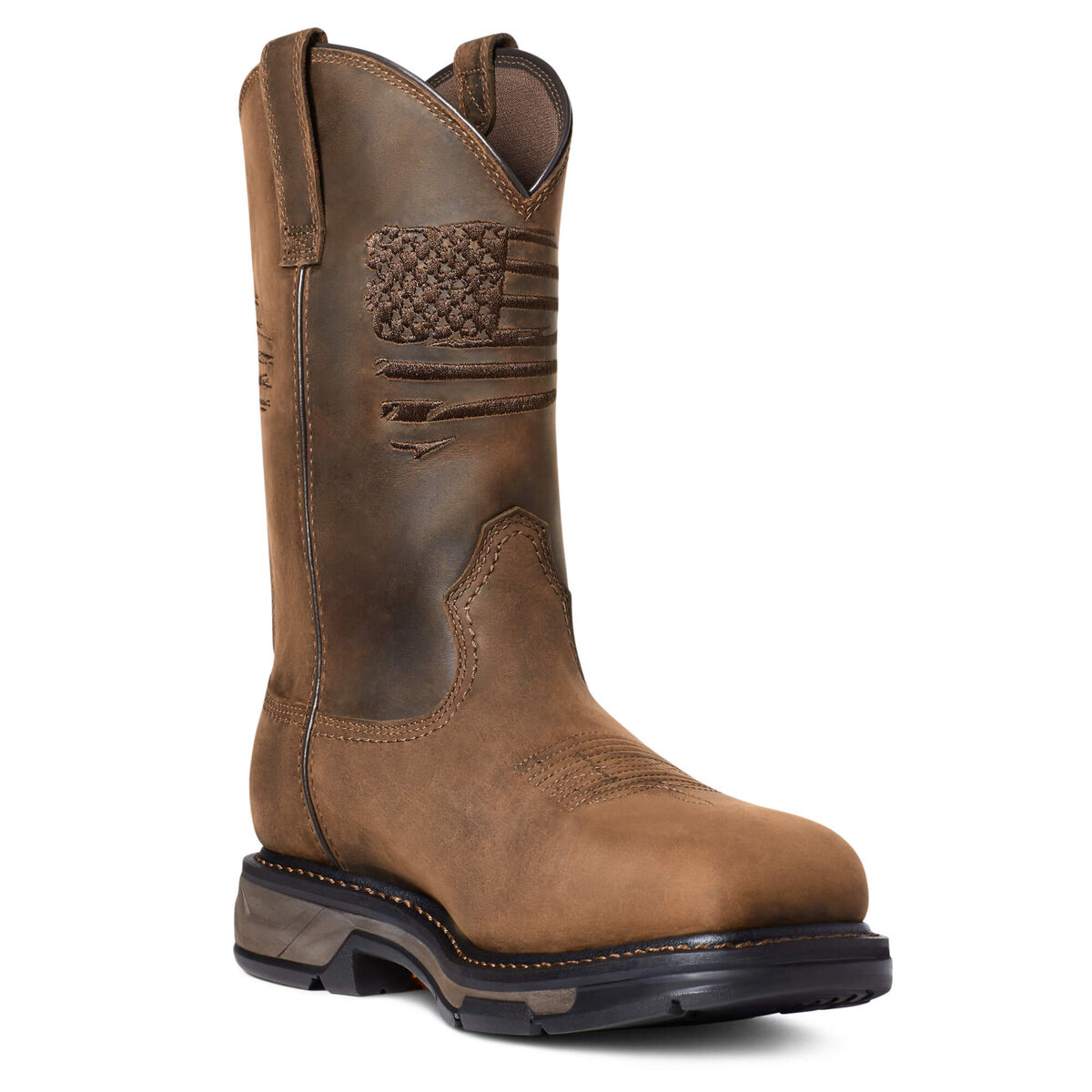 Ariat Men's Workhog XT Patriot Waterproof Carbon Toe Work Boot-Distressed Brown