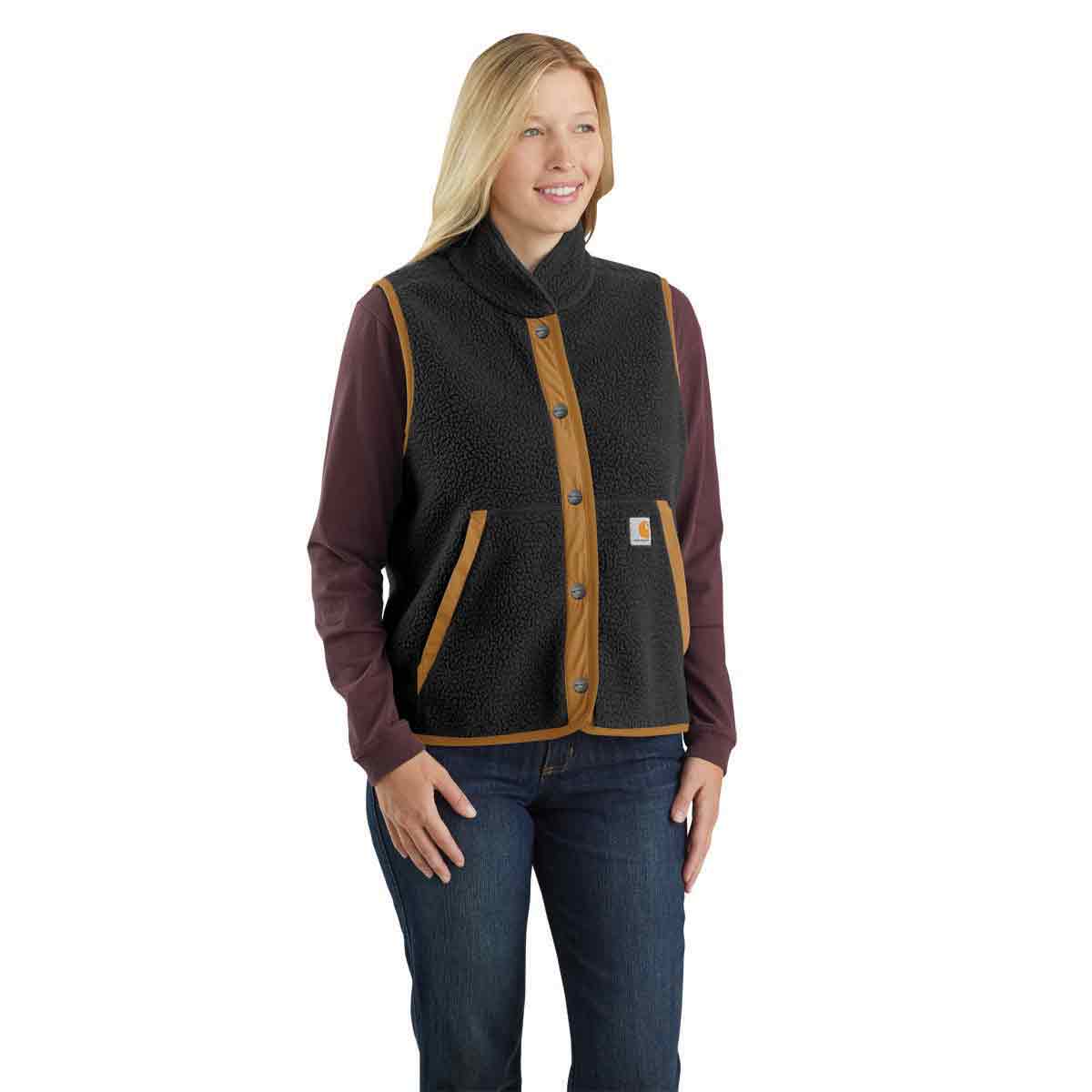 Carhartt Women's Relaxed Fit Fleece Button-Front Vest