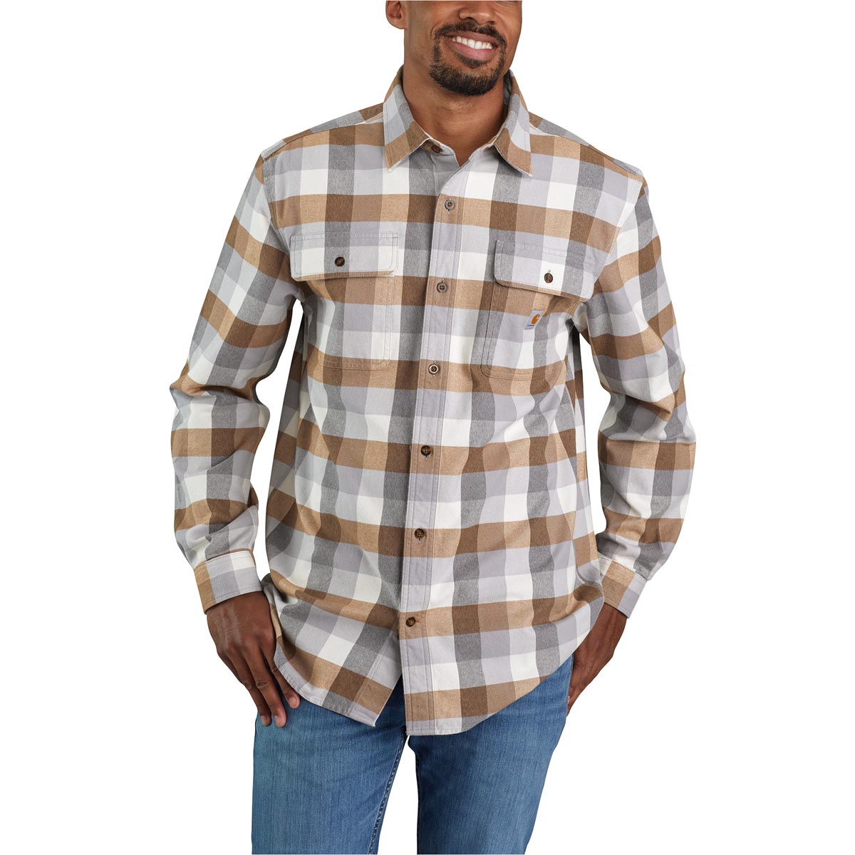 Carhartt Men's Loose Fit Heavyweight Flannel Long Sleeve Plaid Shirt