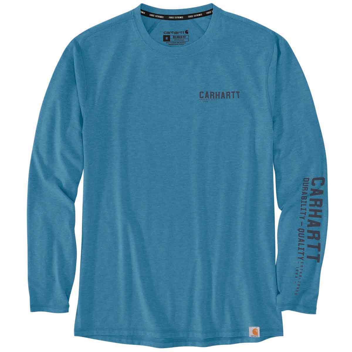 Carhartt Men's Force Extremes Relaxed Fit Lightweight LS Logo Graphic T-Shirt