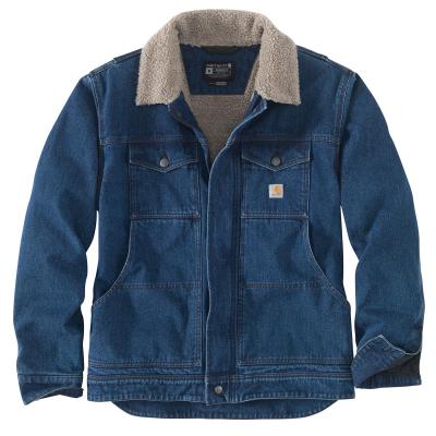 Carhartt Men's Relaxed Fit Denim Sherpa-Lined Jacket | Free
