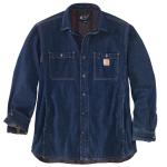 Carhartt Men's Relaxed Fit Denim Fleece Lined Snap-Front Shirt Jac