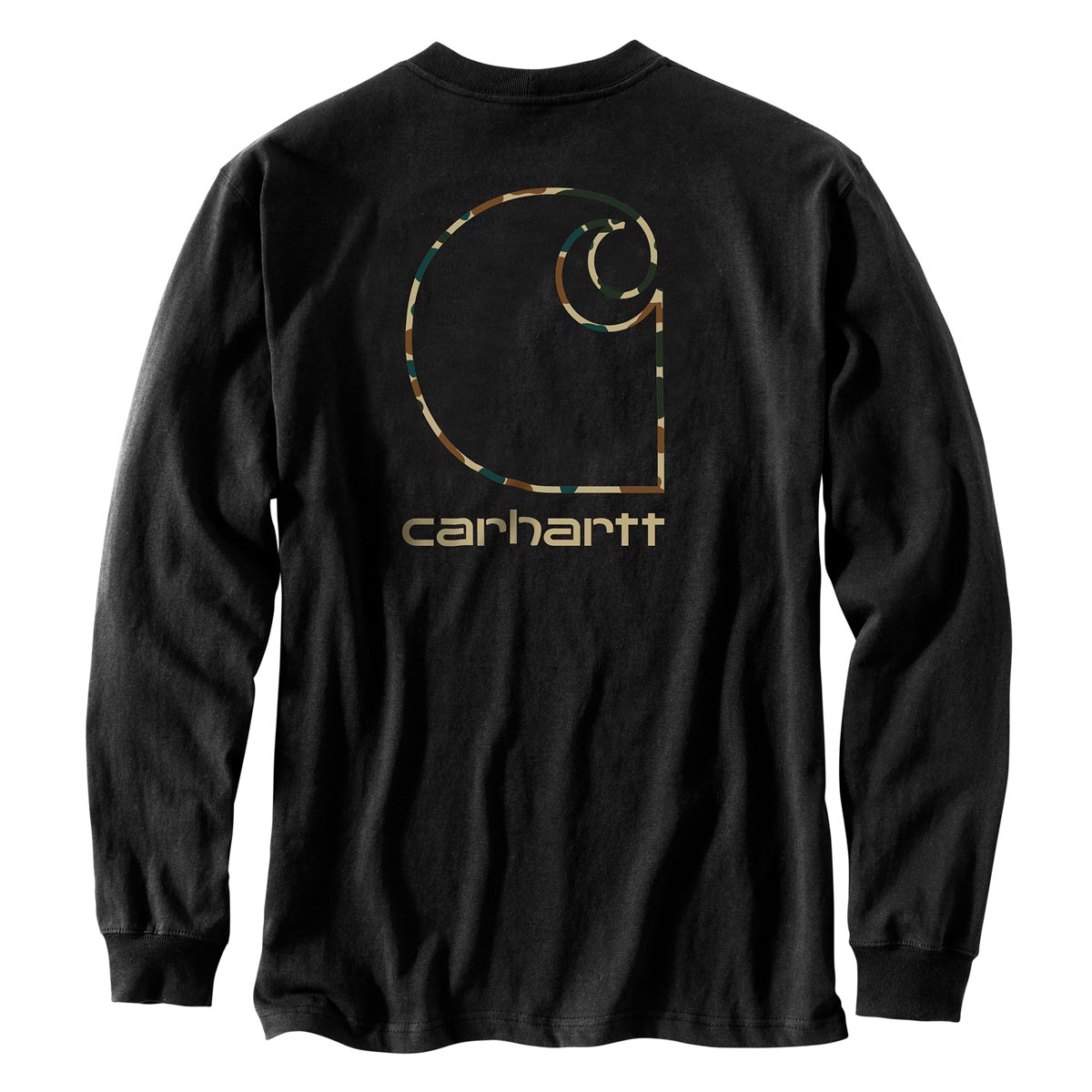 Carhartt Men's Relaxed Fit Heavyweight LS Pocket Camo C Graphic T-Shirt