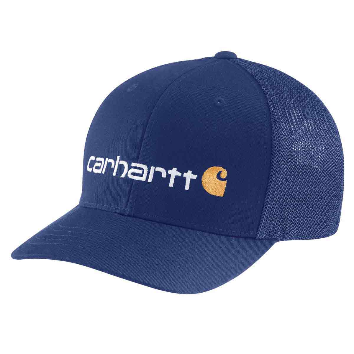 Carhartt Men's Rugged Flex Fitted Canvas Mesh Back Logo Graphic Cap - Discontinued Pricing