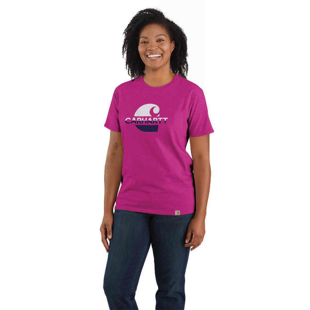 Carhartt Women's Loose Fit Heavyweight Short-Sleeve Faded C Graphic T-Shirt