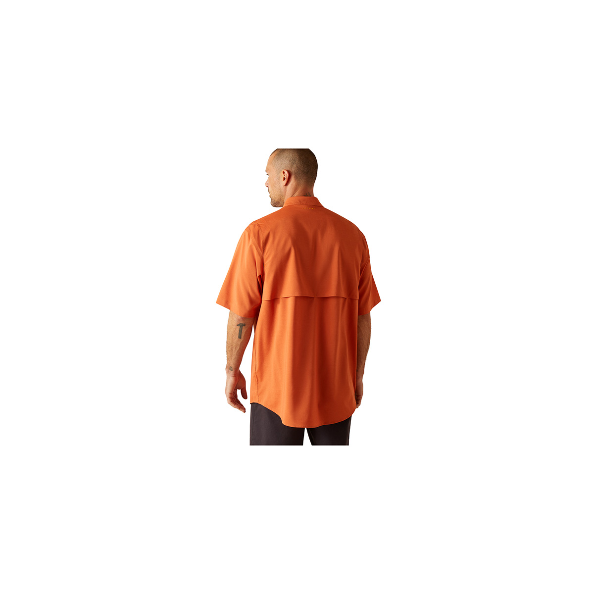 Ariat Men's Rebar Made Tough VentTEK DuraStretch Short Sleeve Work Shirt-Orange Rust Heather