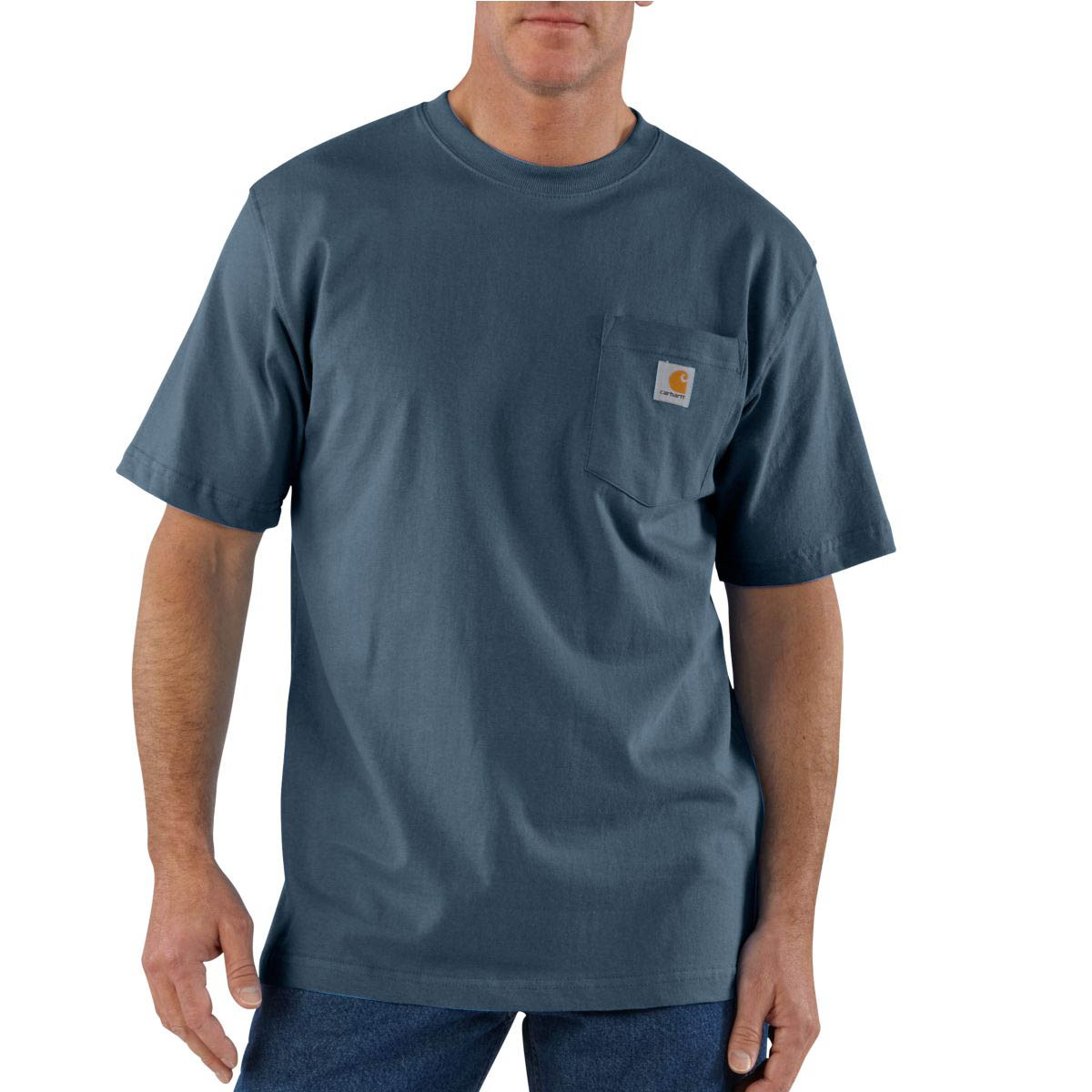 Mens Carhartt Mens Big & Tall Workwear Pocket Short-Sleeve T-Shirt Original Fit K87 Blue Carhartt Sportswear