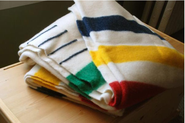 Hudsons Bay Multi Stripe Wool 4 Point Blanket Full