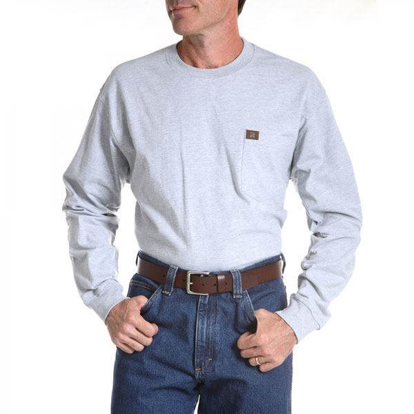 Wrangler Mens Riggs Workwear Long Sleeve Pocket T Shirt