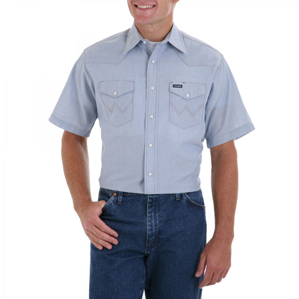 Wrangler Men's Short Sleeve Chambray Work Shirt