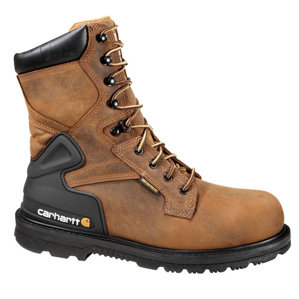 Carhartt Mens 8 Inch Waterproof Bison Work Boot Non Safety Toe