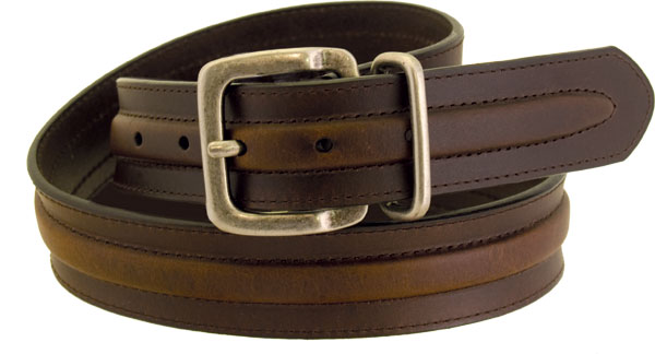 Wrangler Mens Rugged Wear Belt 1 12 Inch Heavy Oil Tanned Leather Raised Middle Brown