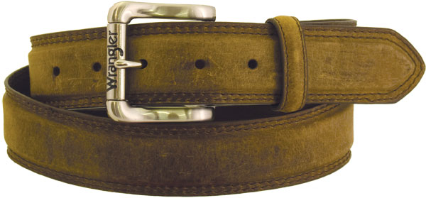 Wrangler Men's Rugged Wear Belt 1 1/2 Inch Heavy Oil Tanned Leather