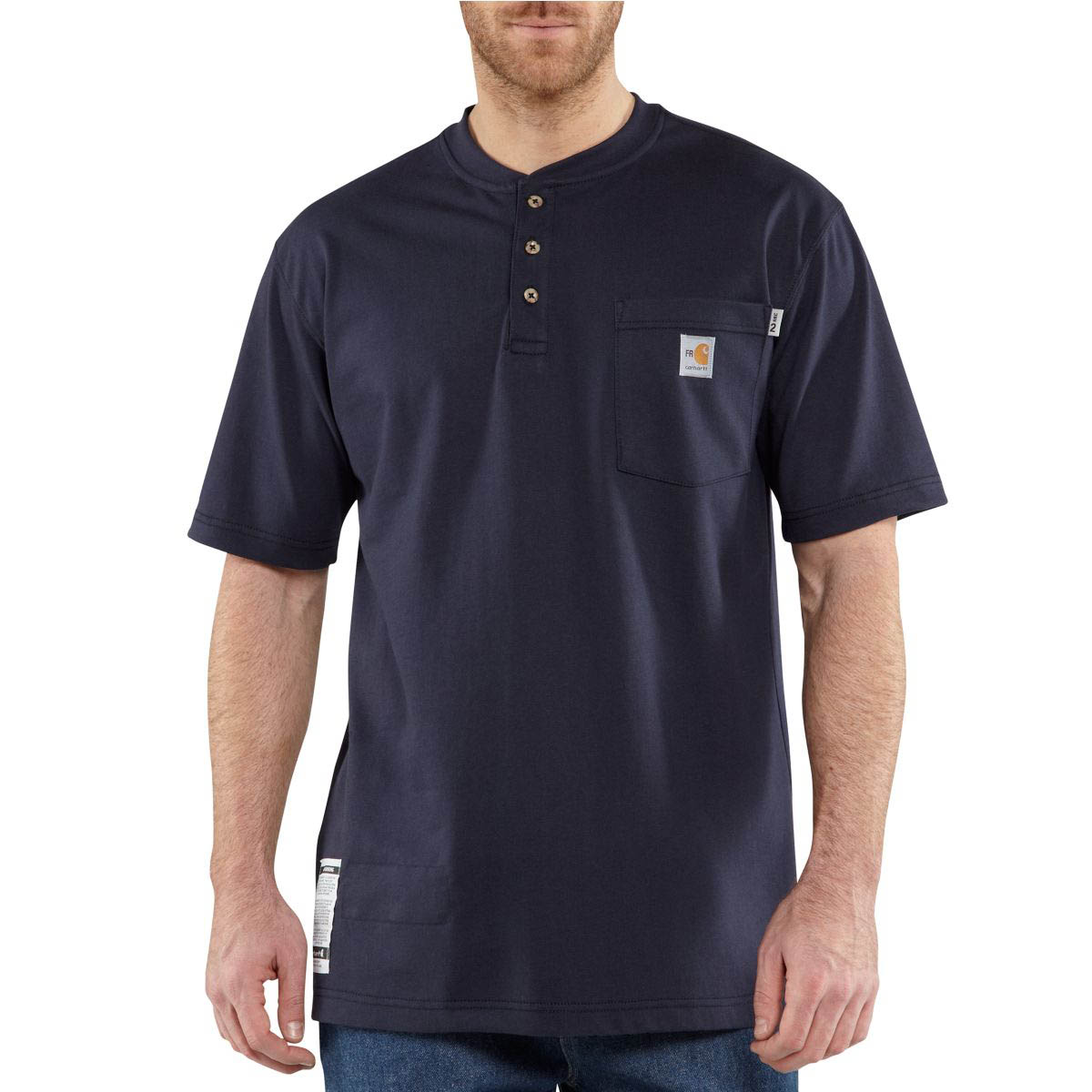 Carhartt Mens Flame Resistant Force Cotton Short Sleeve Henley