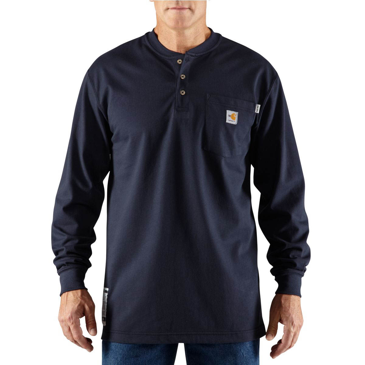 Carhartt Mens Flame Resistant Force Cotton Long Sleeve Henley