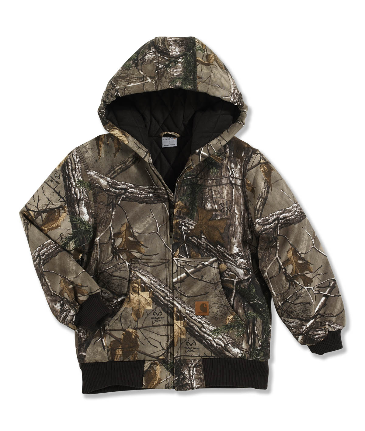 Carhartt Boys' Work Camo Active Jacket Quilted Flannel Lined
