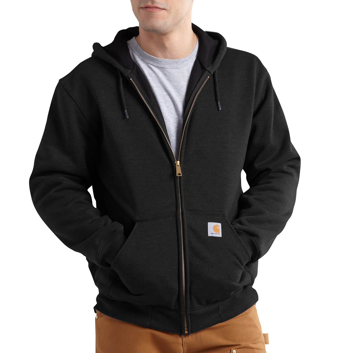 Carhartt Mens Rain Defender Rutland Thermal Lined Hooded Zip Front Sweatshirt