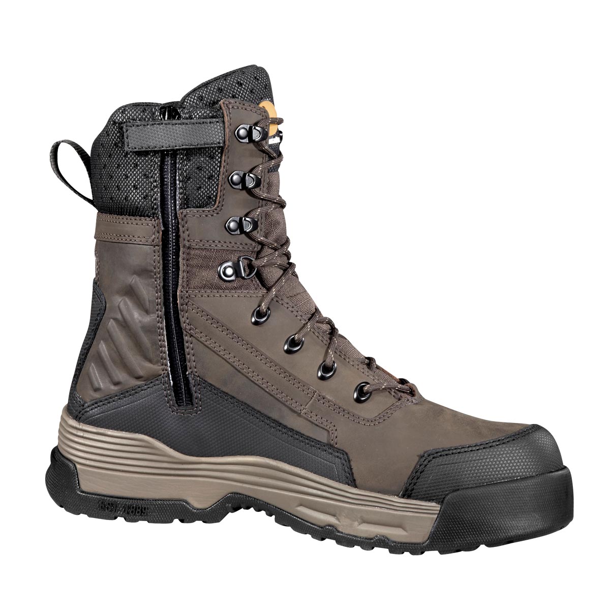 Carhartt Men's 8 Inch Waterproof Insulated Work Boot with Medial Side Zip Composite Toe