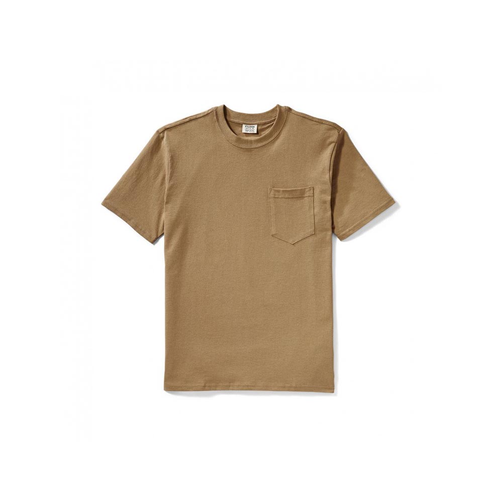 Filson Mens Short Sleeve Outfitter Solid Pocket Tee Rugged Tan