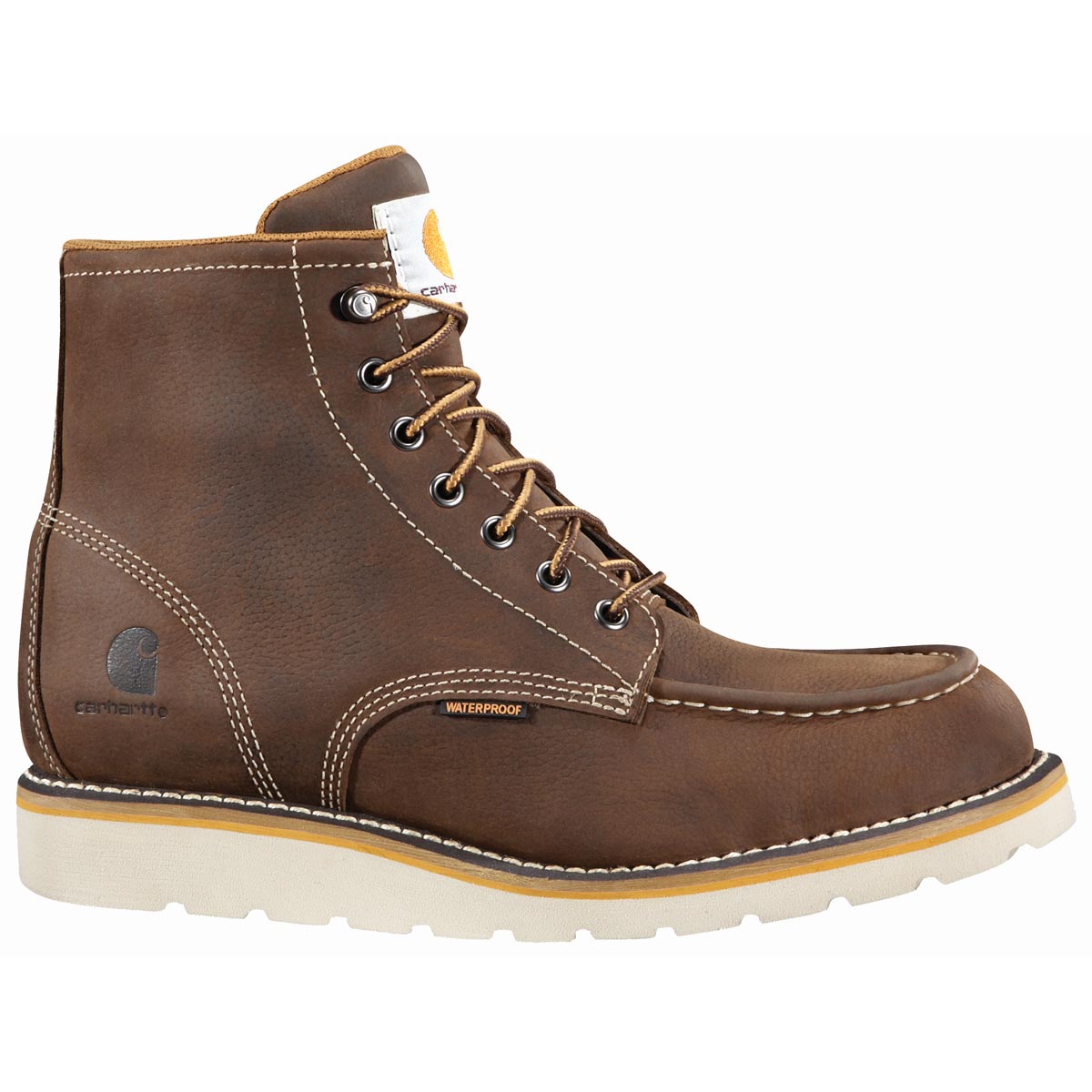 Carhartt Men's 6 Inch Brown Waterproof Wedge Boot Non Safety Toe