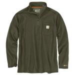 Carhartt Men's Force Relaxed Fit LS Quarter Zip Mock Neck T-Shirt